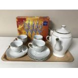 A tray of eleven piece Queen Elizabeth Golden Jubilee tea service,