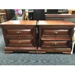 A pair of mahogany two-drawer bedside chests