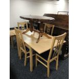Beech extending dining room table,