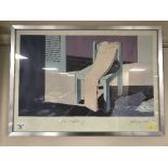 A chrome framed colour print entitled Good Morning signed Geoffrey Edwards,