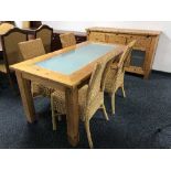 A six piece pine dining room suite