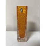 A Whitefriars tangerine nail head textured vase, height 20 cm,
