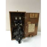 A W R Prior microscope in fitted mahogany box