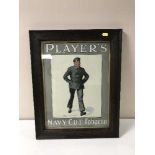 An oak framed Player's Navy Cut Tobacco advertising sign, Baccy and Brine,