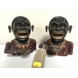 Two cast metal money boxes