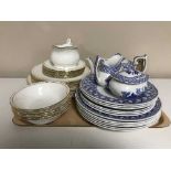 A tray of twenty five pieces of Duchess Ascot dinner ware, twelve Spode plates, Spode milk jug,