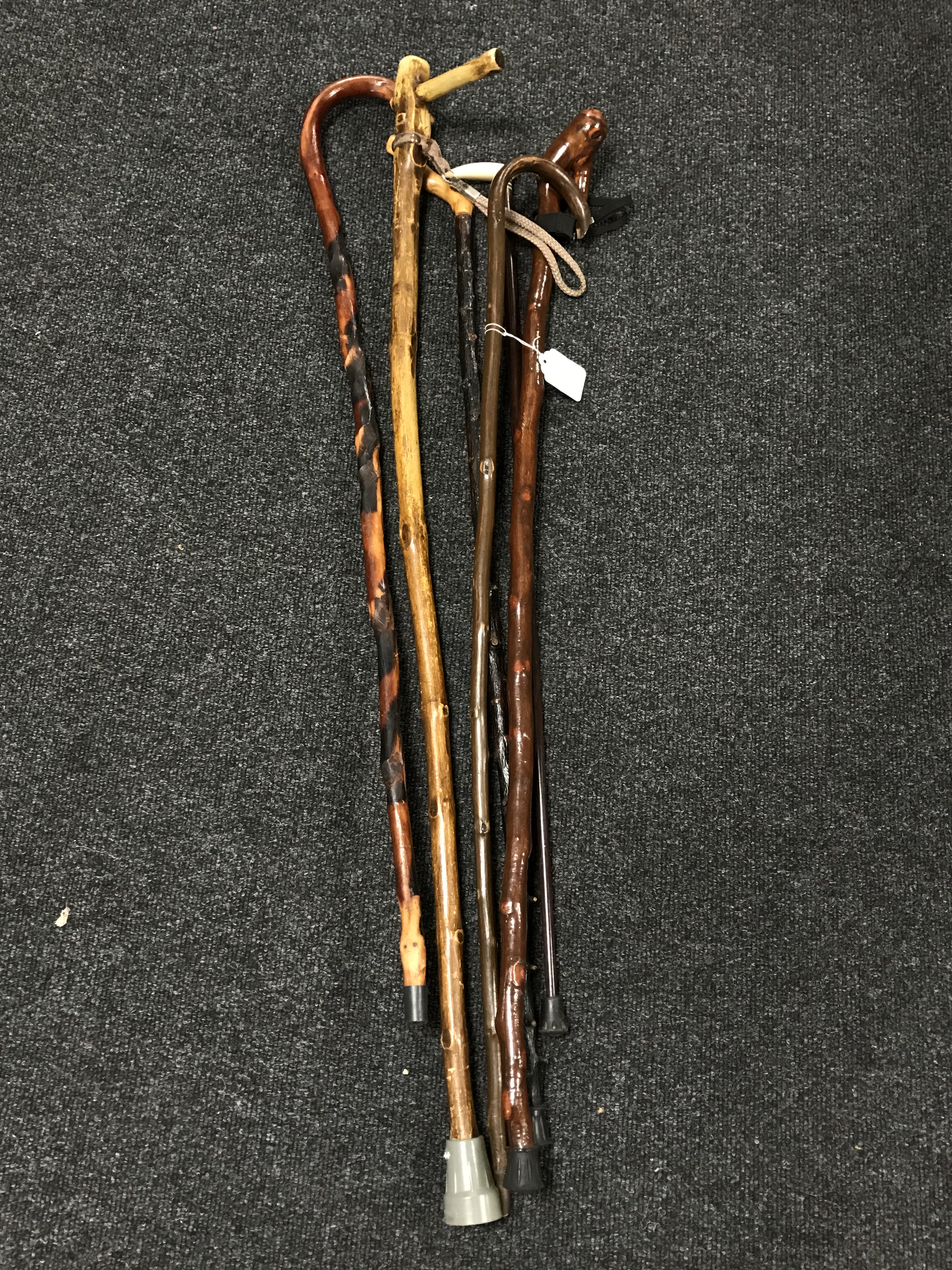 Six vintage walking sticks (6)