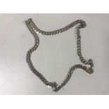 A silver 60 cm flat link necklace, 36.4g.