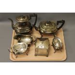 A silver plated Walker & Hall four-piece tea service,