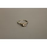 A platinum diamond solitaire ring, approximately 1ct, size K/L.