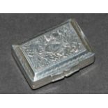 Silver rectangular vinaigrette with incurved edges scrolling grille, by John Bettridge, Birmingham,