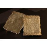 Two Victorian silver engraved card cases, Birmingham,