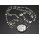 Silver large locket and necklet and another necklet (3)