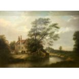 ALEXANDER NASMYTH. A flour mill by a river. Oil on canvas. Signed with initials A.N. 43cm x 58cm.