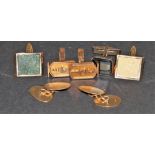 Two pairs of gold cufflinks and various others. Condition Report.