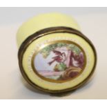 18th century English enamel oval patch box,