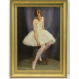 ELSIE MURRAY. Ballet dancer. Oil on board. Signed. 53cm x 36cm.
