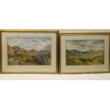 EDWARD TOWRY WHITE. Riggindale Valley, Mardale & Eskdale above The Woolpack. Watercolours x 2.