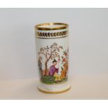 Davenport spill vase of cylindrical form with everted foot,