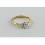Diamond solitaire ring with brilliant, approximately .75ct, '18ct Plat'.