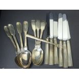 Six German early 20th century silver table spoons by Hanigmann,