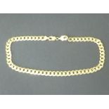 9ct gold necklace of filed curb pattern. Condition Report.