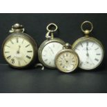 Silver pair cased verge watch by Telford, Wigton, 1840, another, Swiss,