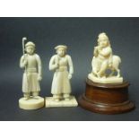 Pair of European ivory carvings of standing figures, probably 18th century,