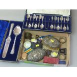 Walthan rolled gold watch, silver medal, two clothes brushes and various other items, some cased.