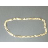 Gold necklet of filed curb pattern. Condition Report. Approx 33g .