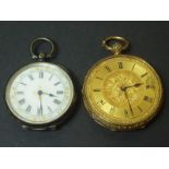 Lever watch by Wilson, Carlisle with gold dial and 18ct openface case, 1881,