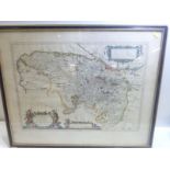 PONT TIMOTHY - BLAEU. Renfroana ... Renfrow. Hand col. antique eng. map.