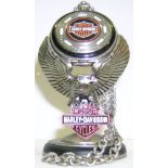 Harley Davidson pocket watch, with stylized stand.