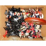 Box of various cast soldiers, some mounted. Ducal and other makes.