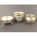 Silver bowl embossed in late 17th century style and two others. (3) Condition Report.