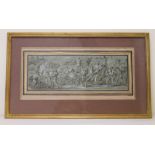 Attributed to Joseph Francis Parrocel. Triumphal March. Pen, ink & wash.