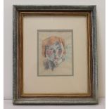 1920's/1930's School, possibly French. Portrait of a girl. Pastel over charcoal. 7½" x 5¾".