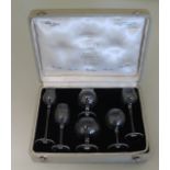 Moser Glass cased set of "The Moser Clubs Physiongnomical Miniature Snifter's" comprising,