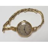 Lady's 18ct gold watch, 1924, on bracelet "18".