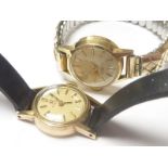 Lady's Omega 9ct gold watch, on strap, 1968, Omega buckle,