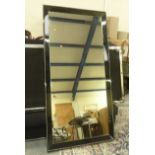 Large modern mirror with diamante inset black frame. 2m long x 1m.