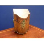 George III mahogany knife box with fitted interior, brass handles,
