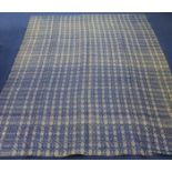 20th century vintage woven blue and white blanket or bedspread,