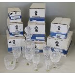 Suite of Waterford Crystal "Colleen" pattern glassware comprising; spirit decanter, six goblets,