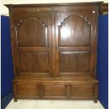 18th century oak press cupboard, with date 1741,