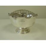 Silver rose bowl of montieth style, by Carrington and Co., 1977, 11oz with grill.