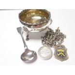 Silver salt with gadrooned edge, by Stephen Adams, 1782,