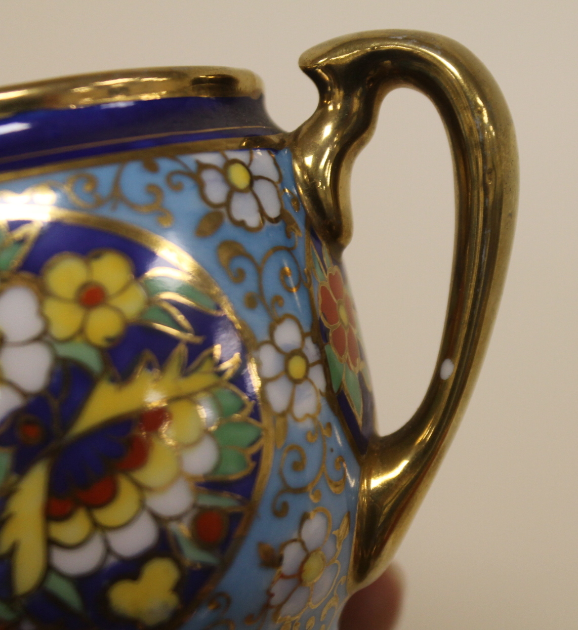 Noritake floral decorated coffee set in polychrome and gilt for six settings. - Image 5 of 7