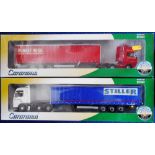 Cararama. (2) Articulated lorry - Murray Hogg. Another - Stiller. Both boxed.