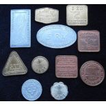 Set of eleven reproduction tokens from The Channel Islands,